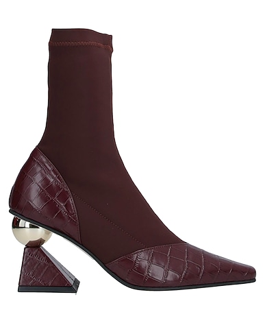 YUUL YIE Ankle boot Burgundy Bovine leather, Textile fibres