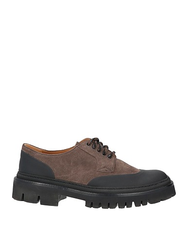 LARDINI Laced shoes Lead Leather, Rubber