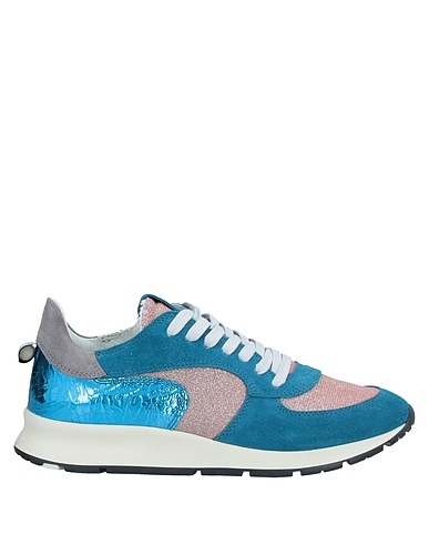 PHILIPPE MODEL Sneakers Blue Leather, Textile fibres