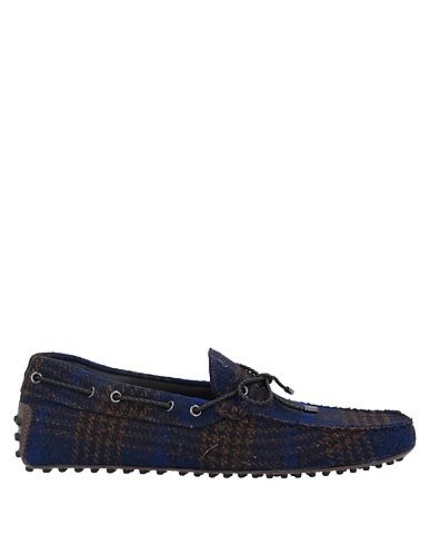 TOD'S Loafers Midnight blue Textile fibers, Soft Leather