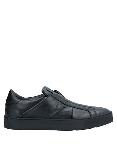 SANTONI Sneakers Black Soft Leather