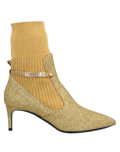 MOSCHINO Stivaletti Oro Altre Fibre, Fibre tessili