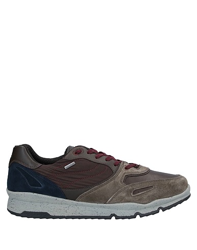 GEOX Sneakers AMPHIBIOX Grigio Pelle, Fibre tessili