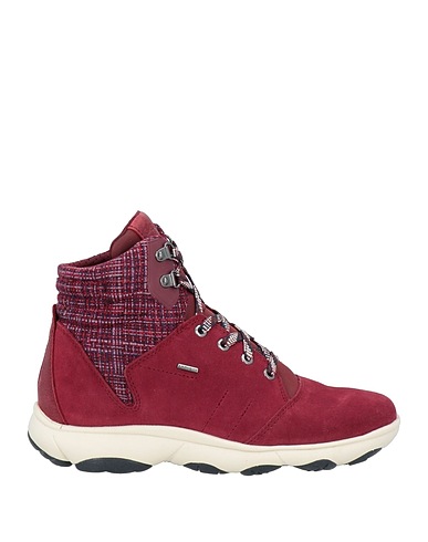 GEOX Sneakers Μπορντό Δέρμα, Ίνες υφασμάτων