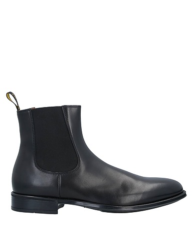 DOUCAL'S Ankle boot Black Soft Leather, Elastic fibres