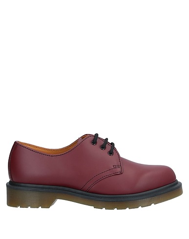 DR. MARTENS Laced shoes Burgundy Soft Leather