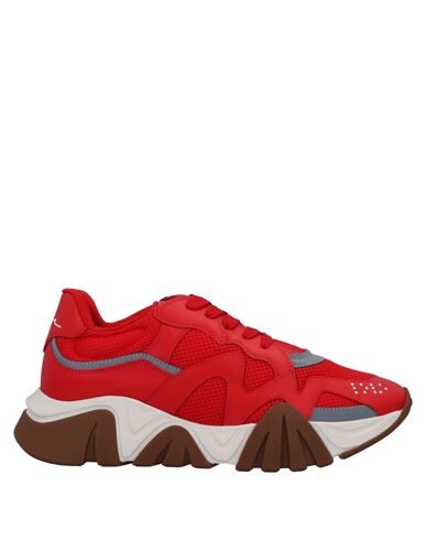Versace Squalo Mixed Media Sneakers In Red