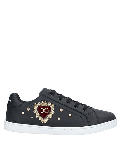 DOLCE&GABBANA Sneakers Black 95% Calfskin, 3% Polyurethane, 2% Cotton