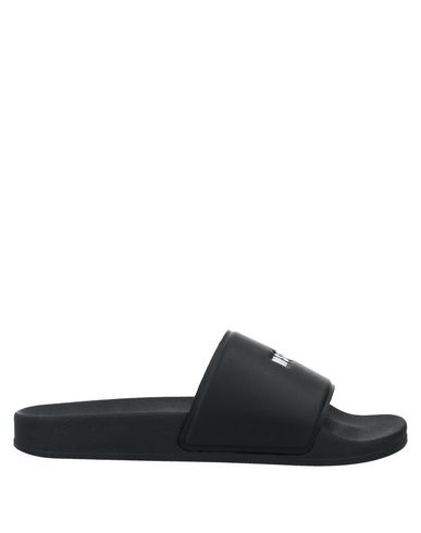 Msgm Slide Sandals With Micro Logo In Black