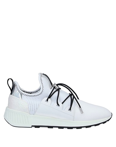 SERGIO ROSSI Sneakers Weiß Leder, Gewebefasern