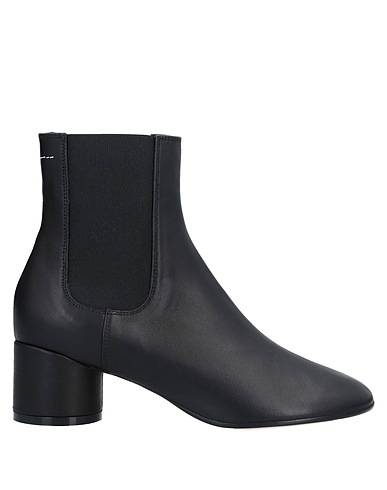 MM6 MAISON MARGIELA Ankle boot Black Soft Leather, Elastic fibres