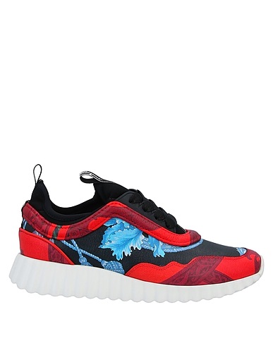 FERRAGAMO Sneakers Red Leather, Textile fibres