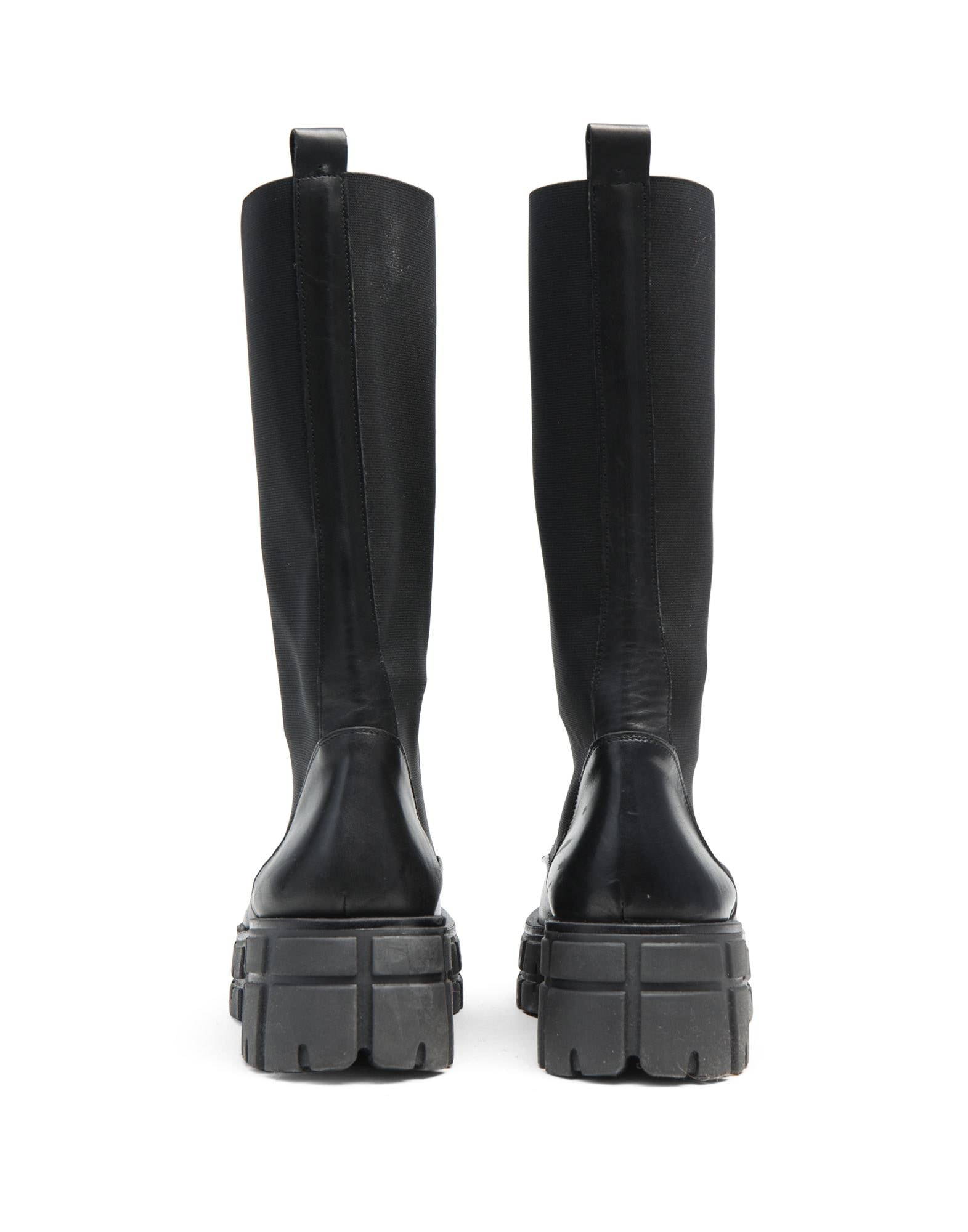 LEATHER-NYLON COMBAT BOOTS | サンダル ブラック レディース | YOOX