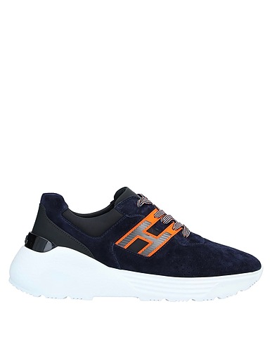 HOGAN Sneakers Midnight blue Leather, Textile fibres