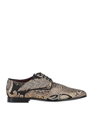 DOLCE&GABBANA Laced shoes Black 38% Polyamide, 32% Acrylic, 16% Silk, 14% Metallic fiber