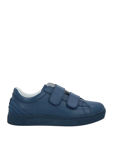 EMPORIO ARMANI Sneakers Midnight blue Leather, Other Fibres