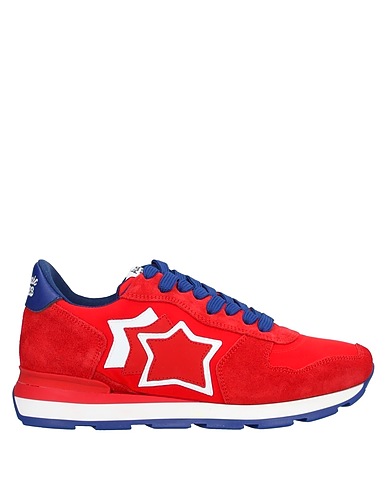 ATLANTIC STARS Sneakers Red Soft Leather, Textile fibers