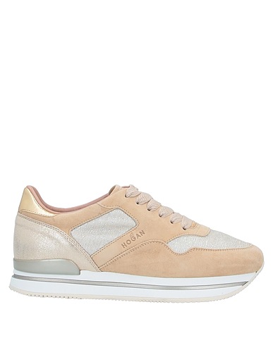 HOGAN Sneakers Beige Pelle, Fibre tessili