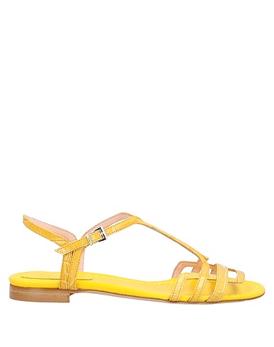 ANNA F. Sandals Yellow Soft Leather
