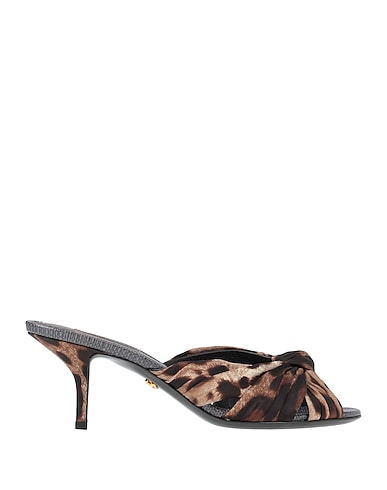 DOLCE&GABBANA Sandals Dark brown Textile fibres
