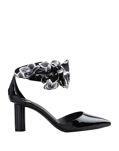 FERRAGAMO Pump Black Leather, Textile fibers