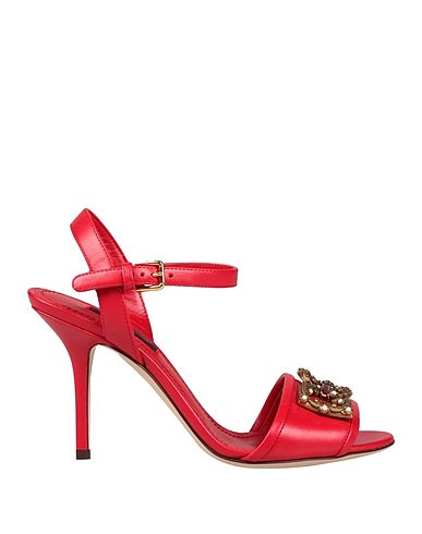 DOLCE&GABBANA Sandals Red Soft Leather