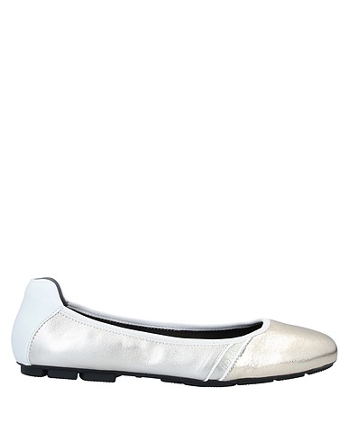 HOGAN Ballet flats Platinum Textile fibers