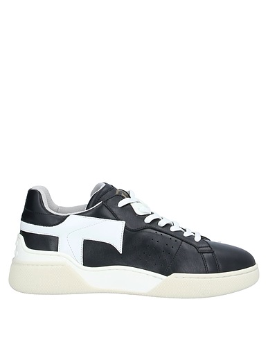 TOD'S Sneakers Black Leather, Textile fibres