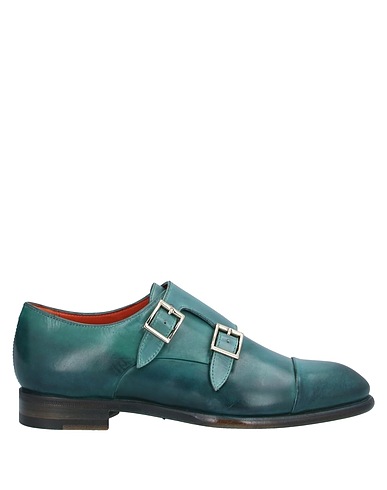 SANTONI Loafers Emerald green Soft Leather