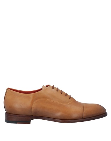 SANTONI Laced shoes Khaki Leather