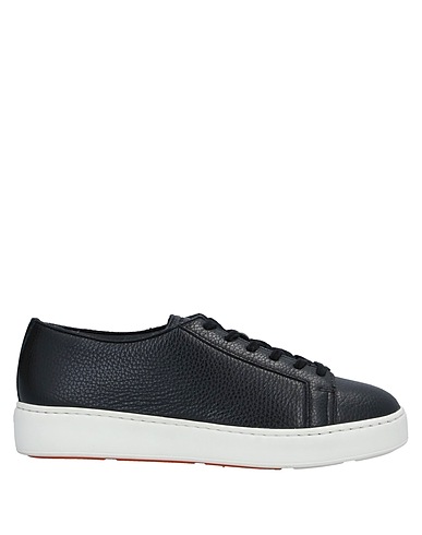 SANTONI Sneakers Black Soft Leather