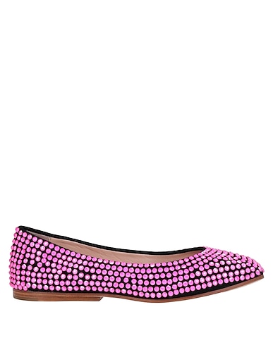 EDDY DANIELE Ballet flats Fuchsia Leather, Swarovski® Crystal