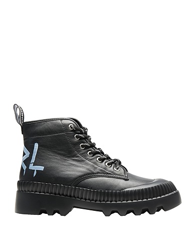 KARL LAGERFELD Ankle boot TREKKA II BRUSH LOGO HIKER
 Black 100% Cow leather