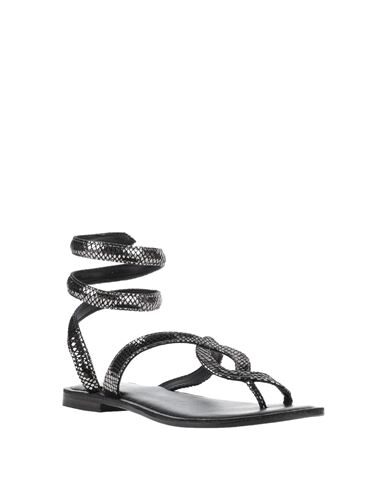 Cb Fusion Woman Thong Sandal Charcoal Size 8 Leather In Grey