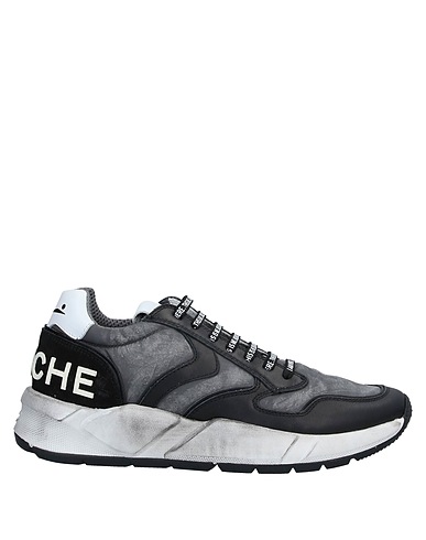 VOILE BLANCHE Sneakers Charcoal Textile fibers, Calfskin