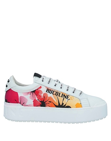 RUCOLINE Sneakers White Leather, Textile fibers