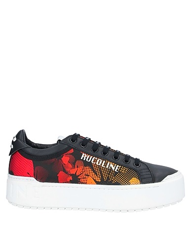 RUCOLINE Sneakers Black Leather, Textile fibers