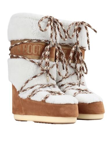 Shop Moon Boot Shearling Woman Boot Beige Size 4.5-7 Shearling