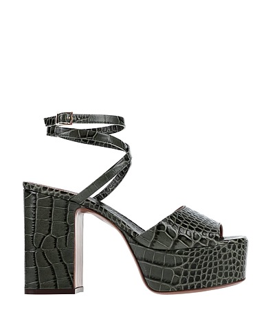 L' AUTRE CHOSE Sandals Dark green Soft Leather