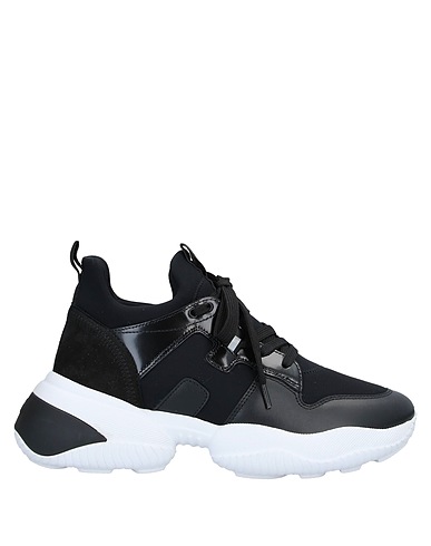HOGAN Sneakers Μαύρο Δέρμα, Ίνες υφασμάτων