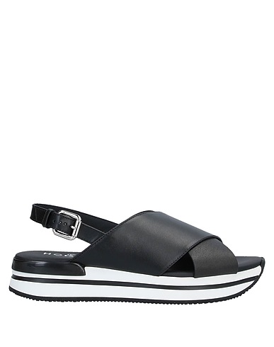 HOGAN Sandals Black Leather