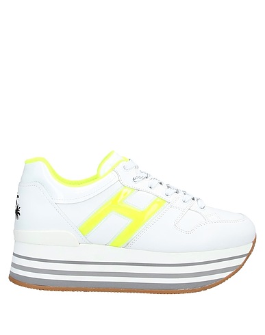 HOGAN Sneakers White Leather, Textile fibres, Regenerated leather