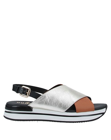 HOGAN Sandals Silver Leather