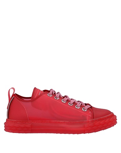 GIUSEPPE ZANOTTI Sneakers Rosso Fibre tessili, Pelle