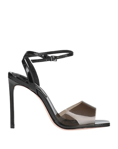 SCHUTZ Sandals Black Leather, PVC - Polyvinyl chloride