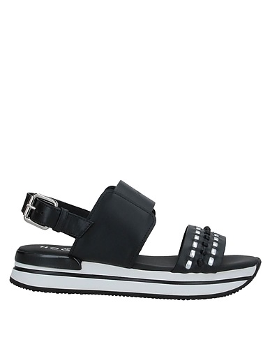 HOGAN Sandals Black Leather