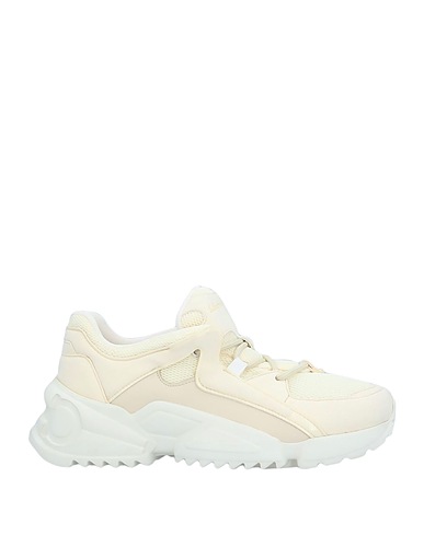 FERRAGAMO Sneakers Ivory Calfskin, Textile fibers