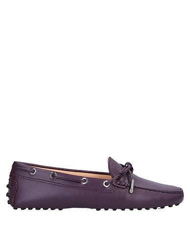 TOD'S Loafers Purple Soft Leather