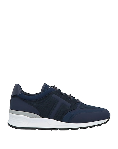TOD'S Sneakers Navy Leather, Textile fibers