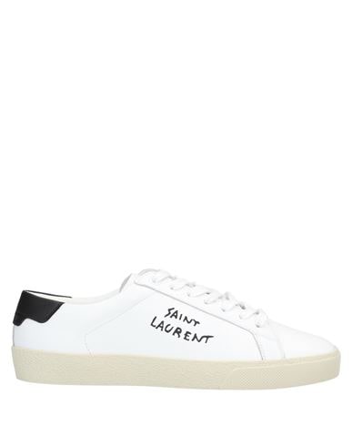 Saint Laurent Court Classic Logo-embroidered Leather Sneakers In White